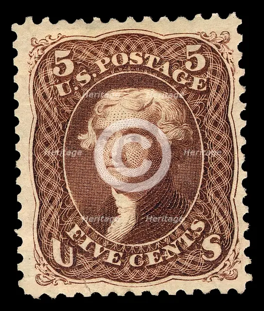 5c Thomas Jefferson re-issue single, 1875. Creator: National Bank Note Company.