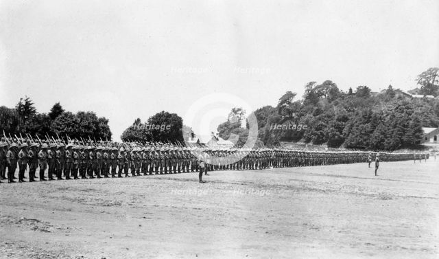 5th Battalion East Surrey regiment on parade, Chakrata, 1917. Artist: Unknown
