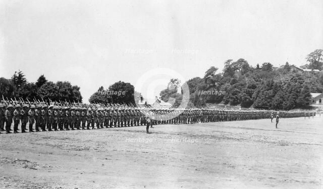 5th Battalion East Surrey regiment on parade, Chakrata, 1917. Artist: Unknown
