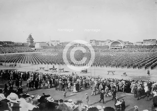 6000 girls at Sokol Sports at Prague, Austria, 1912. Creator: Bain News Service.