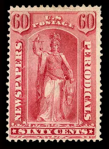 60c Justice Newspapers and Periodicals imprint single, 1875. Creator: Unknown