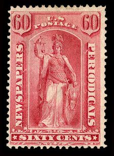 60c Justice Newspapers and Periodicals imprint single, 1875. Creator: Unknown