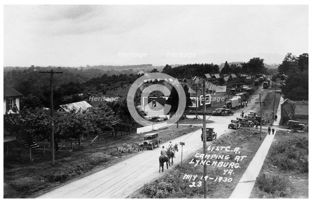 61st Cavalry Artillery camping at Lynchburg, Virginia, USA, 1930. Artist: Unknown