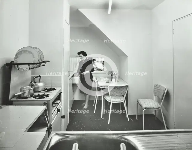 68 Burley House, Mountmorres Estate, Stepney Green, London: kitchen, 1962. Creator: Unknown.