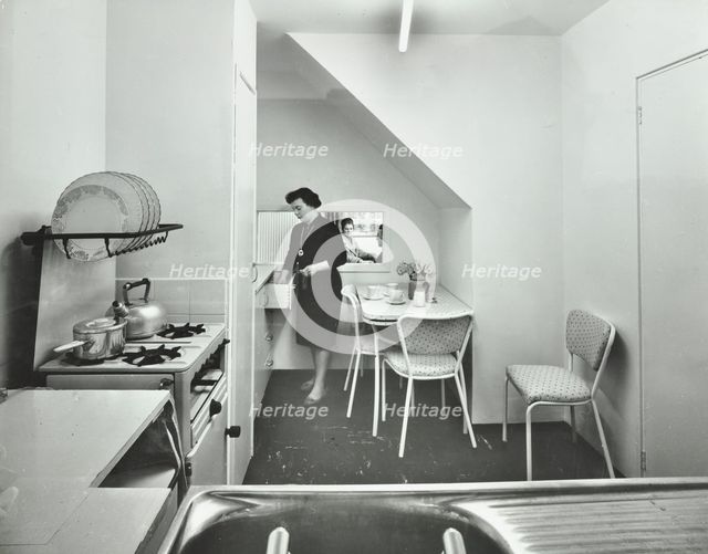 68 Burley House, Mountmorres Estate, Stepney Green, London: kitchen, 1962. Creator: Unknown.