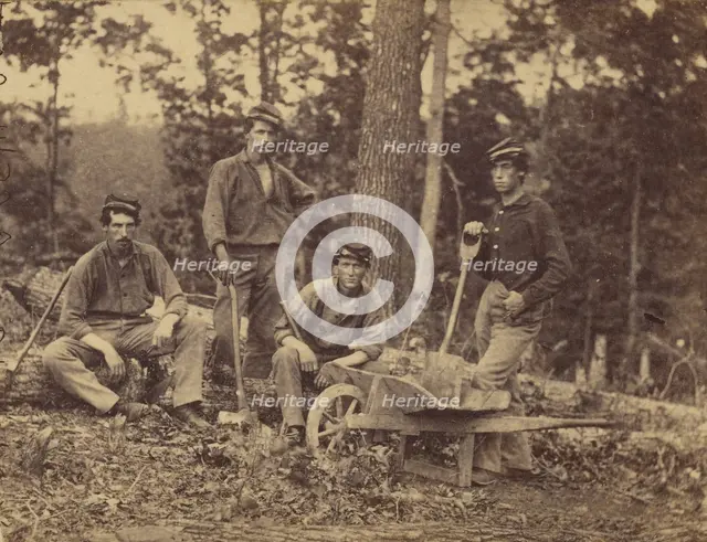 69th Reg. N.Y.V. Pioneer Party, about 1862. Creator: Mathew Brady.