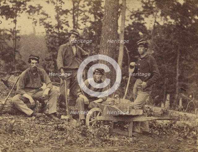 69th Reg. N.Y.V. Pioneer Party, about 1862. Creator: Mathew Brady.