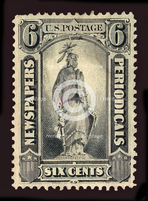 6c Statue of Freedom Newspapers and Periodicals imprint single, 1875. Creator: Unknown.