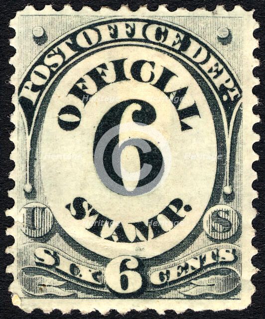 6c Post Office Department single, 1873. Creator: Unknown.