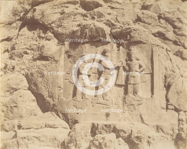 (7) [Tag-e Bustan, Crowning Ceremony of Shapour II, Kermanshah], 1840s-60s. Creator: Luigi Pesce.