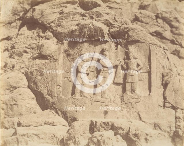 (7) [Tag-e Bustan, Crowning Ceremony of Shapour II, Kermanshah], 1840s-60s. Creator: Luigi Pesce.