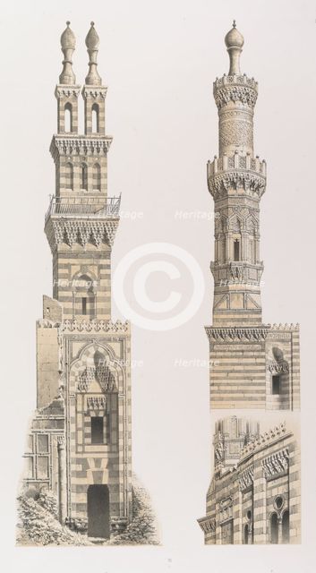 70. Mosquées Naçeriyeh et El Bordéni, au Kaire, 1843. Creator: Fichot.