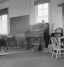 8:45 a.m., interior of the eastern Oregon one-room county school, Baker County, Oregon, 1939. Creator: Dorothea Lange