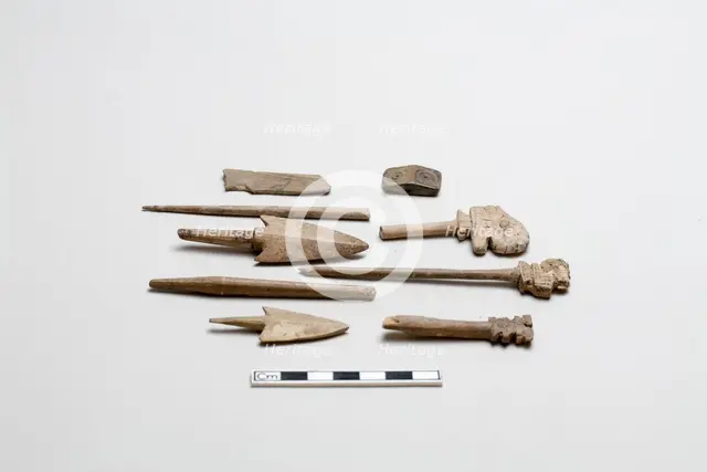 8 Bone carvings, Shang dynasty, ca. 1600 - ca. 1050 BCE. Creator: Unknown.