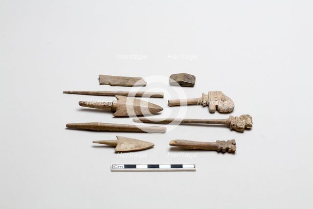 8 Bone carvings, Shang dynasty, ca. 1600 - ca. 1050 BCE. Creator: Unknown.