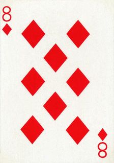 8 of Diamonds from a deck of Goodall & Son Ltd. playing cards, c1940
