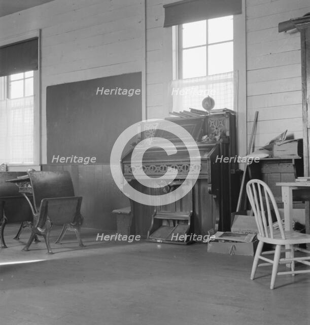 8:45 a.m., interior of the eastern Oregon one-room county school, Baker County, Oregon, 1939. Creator: Dorothea Lange.