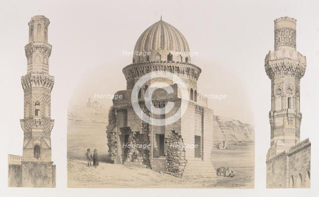 87. Tombeaux et Minarets, au Kaire, 1843. Creator: Joseph Philibert Girault De Prangey.