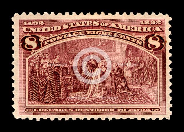 8c Columbus Restored to Favor single, 1893. Creator: American Bank Note Company.