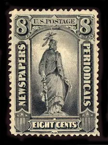 8c Statue of Freedom Newspapers and Periodicals imprint single, 1875. Creator: Unknown