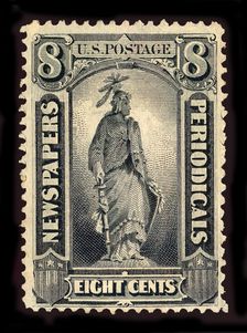 8c Statue of Freedom Newspapers and Periodicals imprint single, 1875. Creator: Unknown