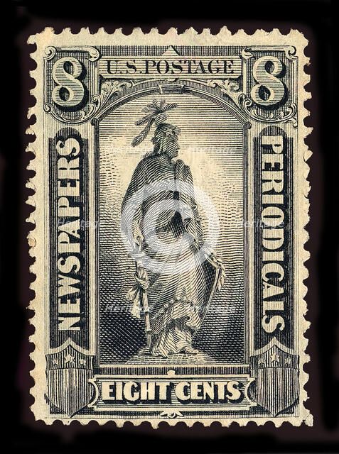 8c Statue of Freedom Newspapers and Periodicals imprint single, 1875. Creator: Unknown.