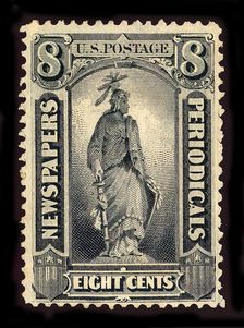 8c Statue of Freedom Newspapers and Periodicals imprint single, 1875. Creator: Unknown