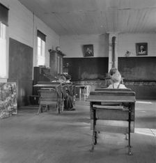 9:00 a.m., four pupils attend this day...eastern Oregon county school, Baker County, Oregon, 1939. Creator: Dorothea Lange