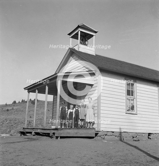 9:00 a.m., four pupils attend this day...eastern Oregon county school, Baker County, Oregon, 1939. Creator: Dorothea Lange.