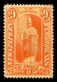 $9 Minerva Newspapers and Periodicals single, 1879. Creator: Unknown