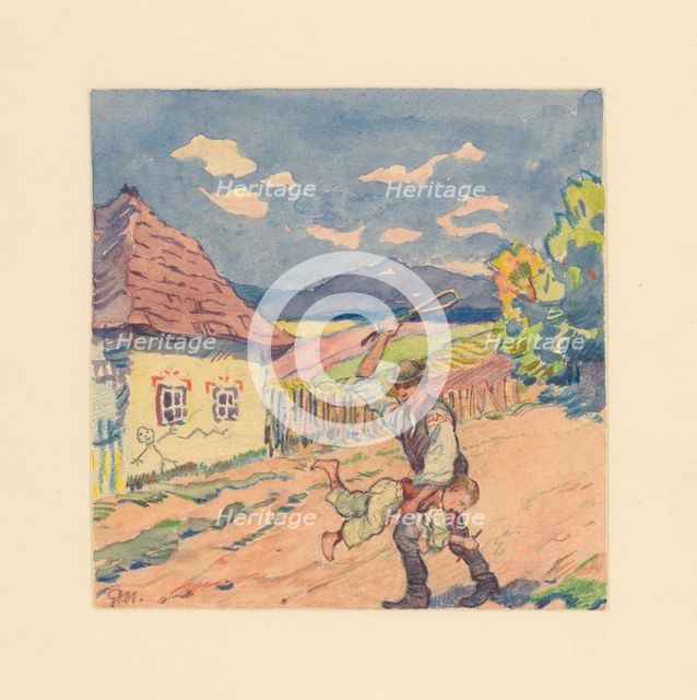 9.- Payment for painting a whitewashed cottage, 1932. Creator: Gustav Mally.