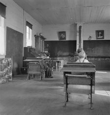 9:00 a.m., four pupils attend this day...eastern Oregon county school, Baker County, Oregon, 1939. Creator: Dorothea Lange