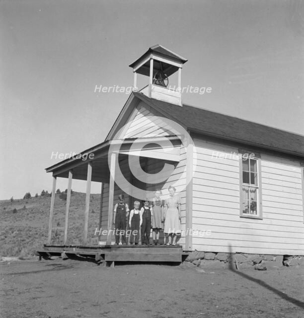 9:00 a.m., four pupils attend this day...eastern Oregon county school, Baker County, Oregon, 1939. Creator: Dorothea Lange.
