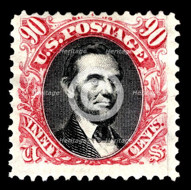 90c Abraham Lincoln re-issue single, 1875. Creator: National Bank Note Company.