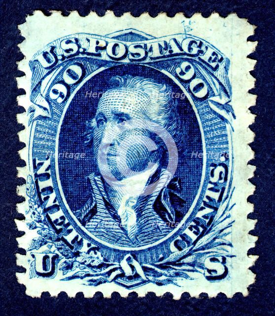 90c Washington F Grill single, 1867-1868. Creator: National Bank Note Company.