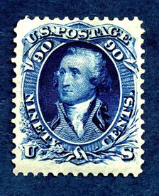 90c Washington re-issue single, 1875. Creator: National Bank Note Company