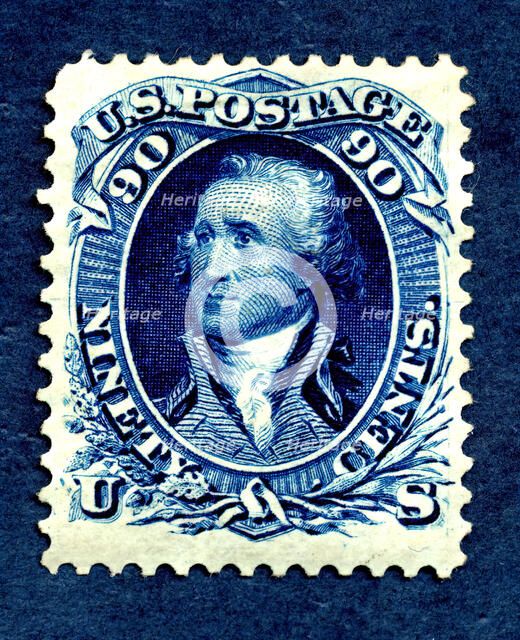 90c Washington re-issue single, 1875. Creator: National Bank Note Company.