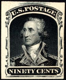 90c Washington trial color card proof, 1881. Creator: American Bank Note Company