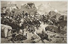 92nd Highlanders and 2nd Gurkhas storming Gaudi Mullah Sahibdad, Afghanistan, (1901). Creator: Unknown