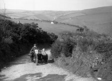 990 cc AJS and sidecar of CF Crossby at the MCC Lands End Trial, Beggars Roost, Devon, 1936. Artist: Bill Brunell
