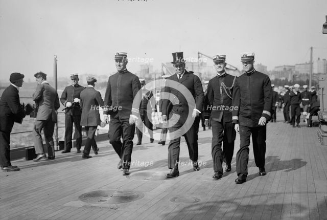 Cmdr. Waldo, R. Adm. Chas. Conard?, Lt. Cmdr. Halligan, and Lt. Cmdr. Sexton, between c1910-c1915. Creator: Bain News Service.