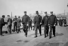 Cmdr. Waldo, R. Adm. Chas. Conard?, Lt. Cmdr. Halligan, and Lt. Cmdr. Sexton, between c1910-c1915. Creator: Bain News Service