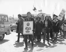 CND demo, Horley, Surrey, c1969