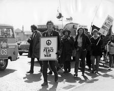 CND demo, Horley, Surrey, c1969