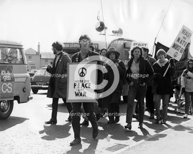 CND demo, Horley, Surrey, c1969.