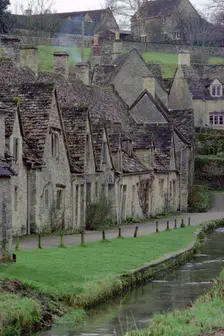Cotswold stone cottages, Bibury, Gloucestershire. Creator: Tony Evans
