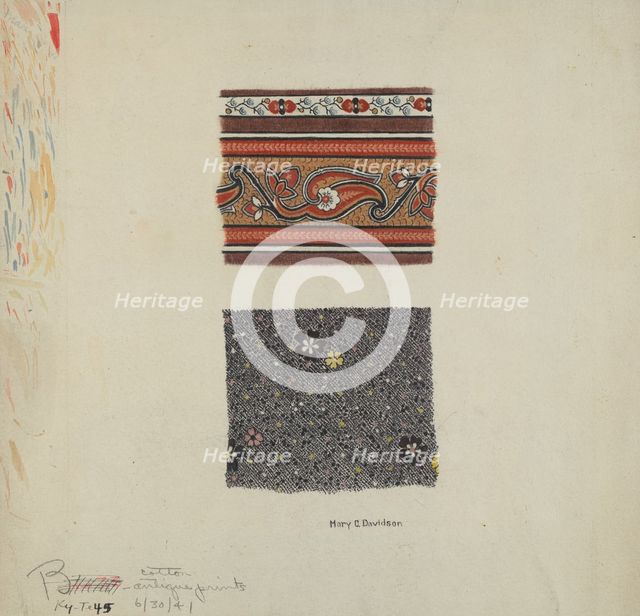 Cotton Antique Prints, c. 1941. Creator: Millia Davenport.