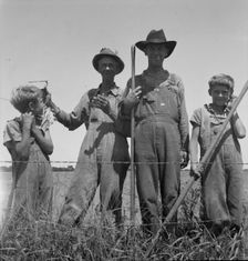 Cotton farmers near Oil City, Carter County, Oklahoma, 1937. Creator: Dorothea Lange