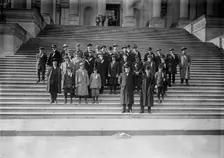 Cotton Growers On Capitol Steps - Congressman Tom Heflin of Alabama, Front Center, 1912. Creator: Harris & Ewing