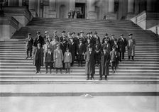 Cotton Growers On Capitol Steps - Congressman Tom Heflin of Alabama, Front Center, 1912. Creator: Harris & Ewing